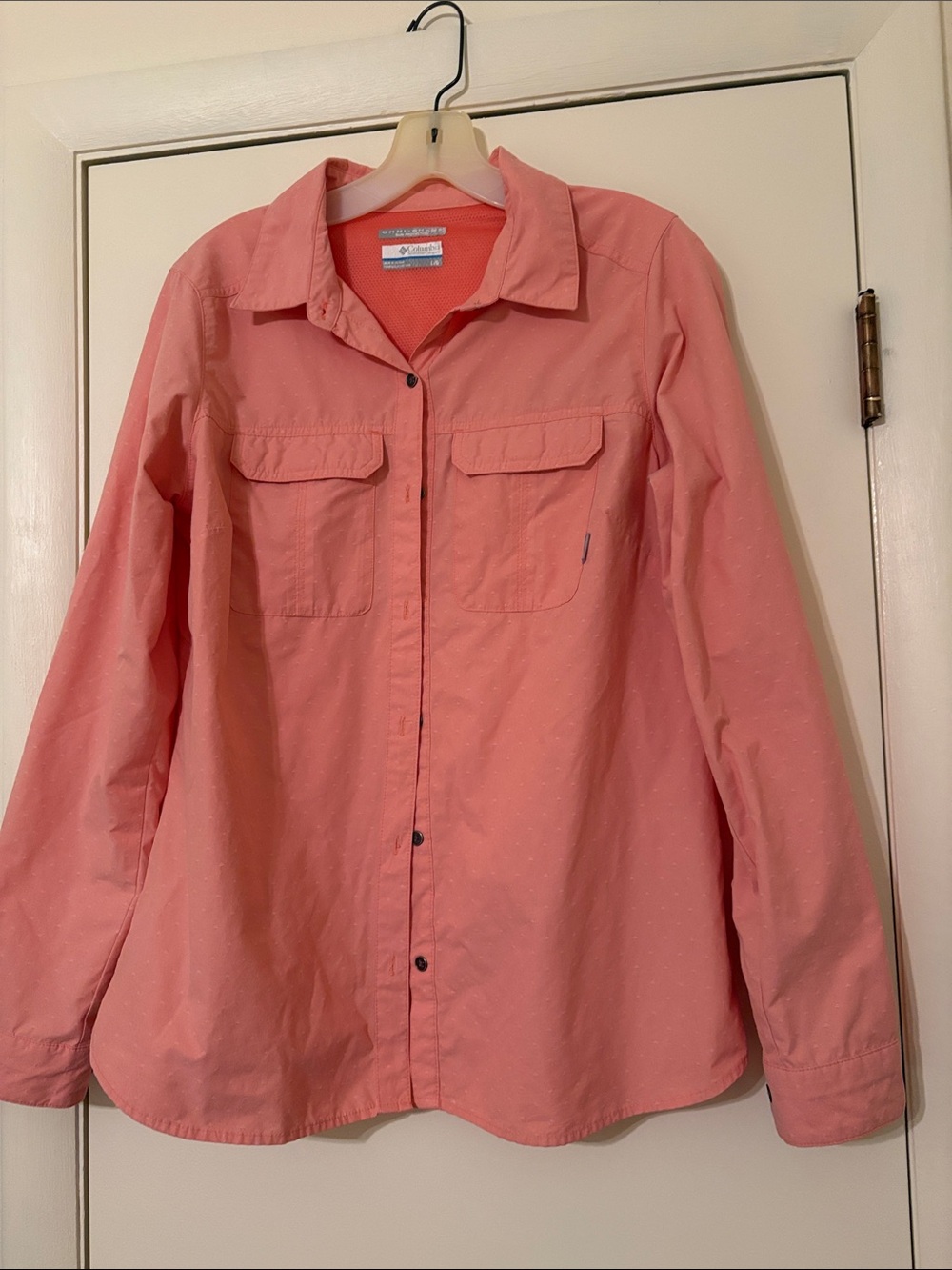 Columbia Women's Coral Pink Long-Sleeve Button-Front Shirt
